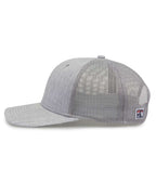 Left View of Heather Light Grey Everyday Trucker Cap - GB452E