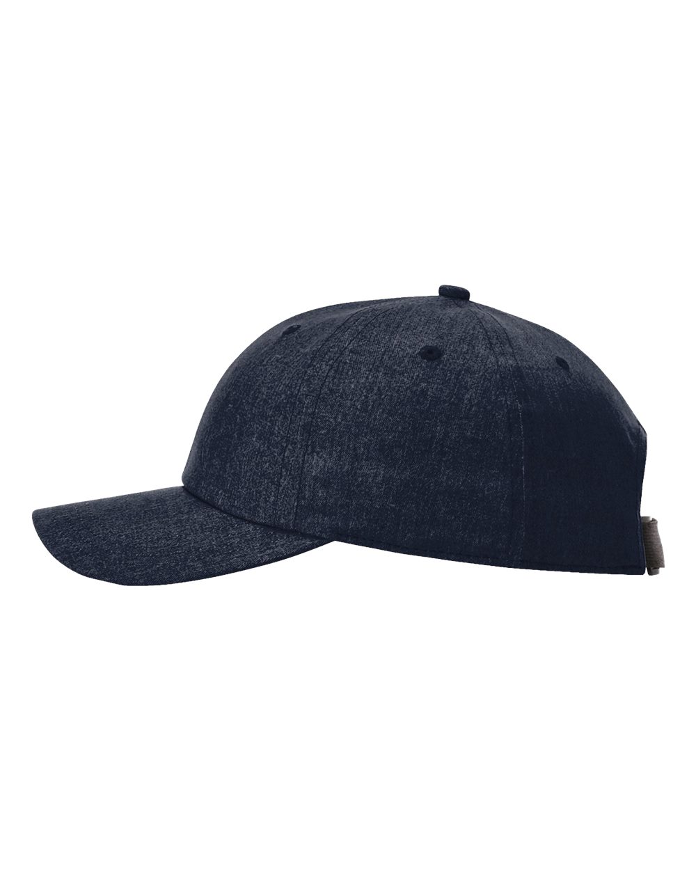 Left View of Heather Light Navy Sustainable Performance Cap - 224RE