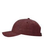 Left View of Heather Maroon Sustainable Performance Cap - 224RE