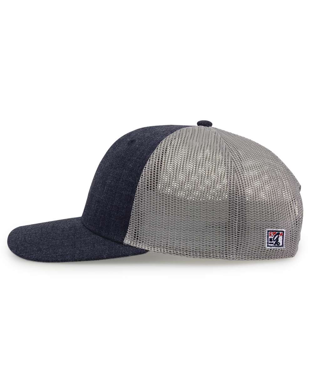 Left View of Heather Navy Everyday Trucker Cap - GB452E