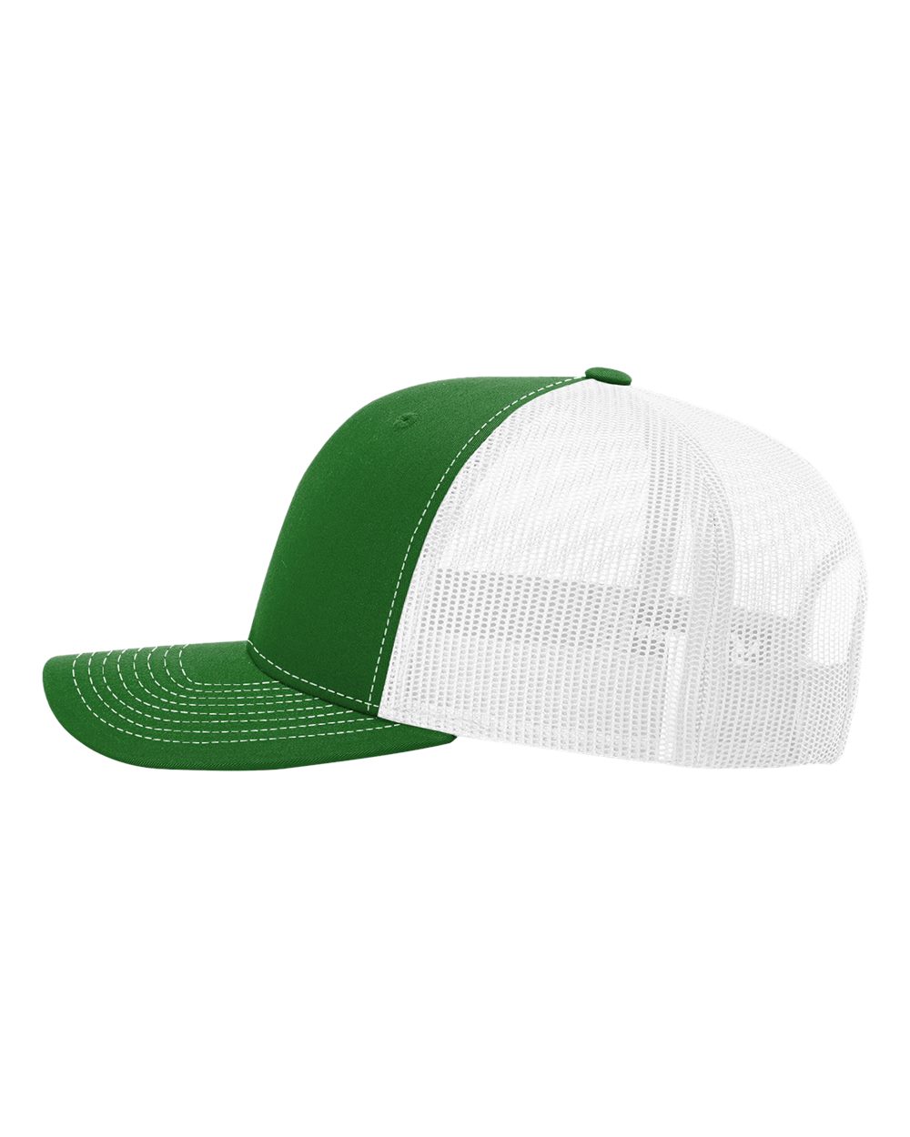 Left View of Kelly/ White Snapback Trucker Cap - 112