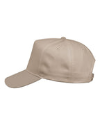 Left View of Khaki Five-Panel Twill Cap - 8869