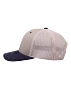 Left View of Khaki/ Navy/ Stone Everyday Trucker Cap - GB452E