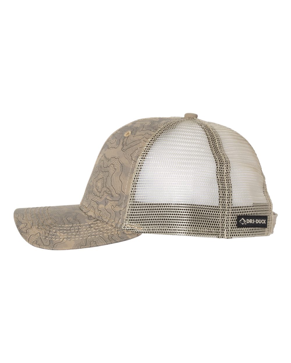 Left View of Khaki Territory Trucker Cap - 3458