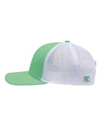 Left View of Light Green/ White Everyday Trucker Cap - GB452E