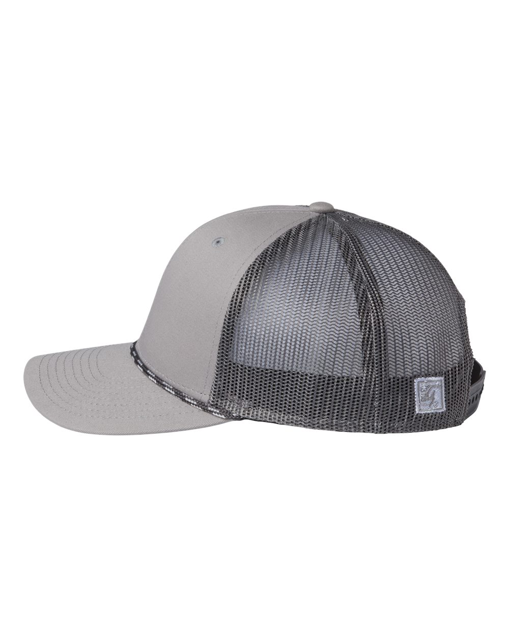 Left View of Light Grey/ Charcoal Everyday Rope Trucker Cap - GB452R