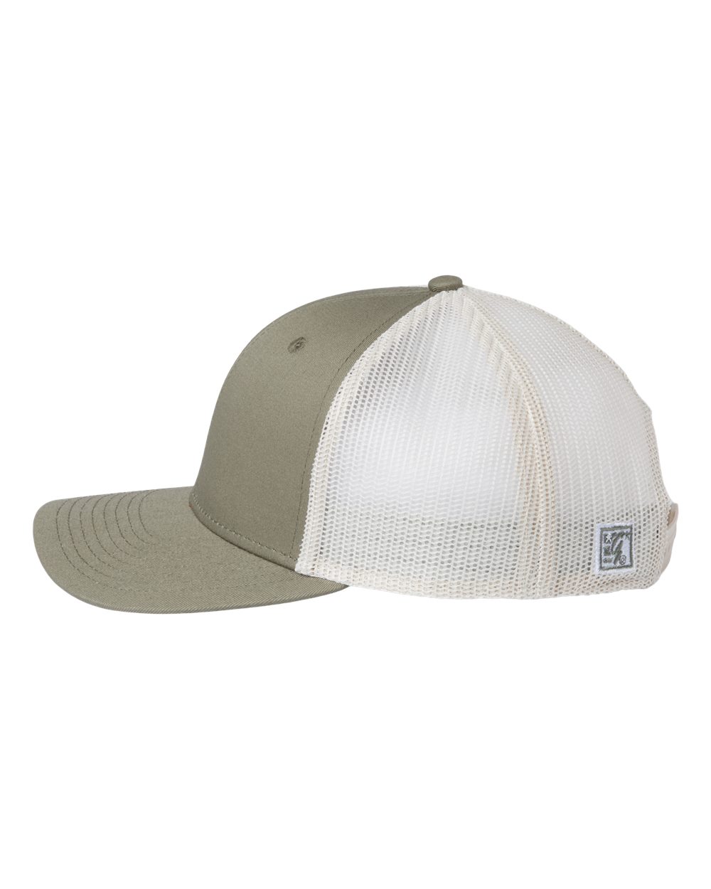 Left View of Light Olive/ Stone Everyday Trucker Cap - GB452E