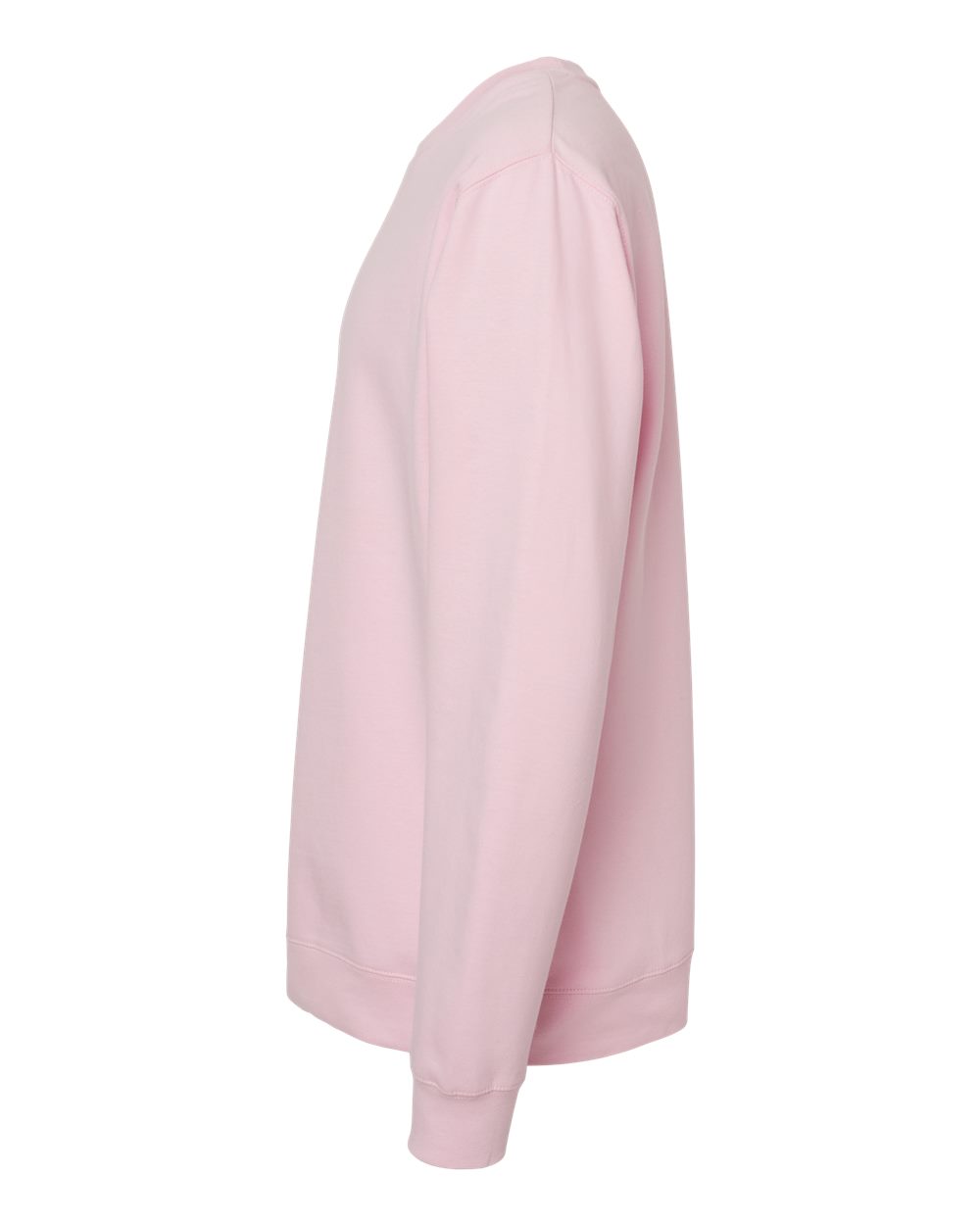 Left View of Light Pink Midweight Crewneck Sweatshirt - SS3000