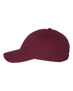 Left View of Maroon Bio-Washed Classic Dad Hat - VC300A