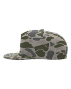 Left View of Marsh Duck Camo/ Olive Green Printed Umpqua Gramps Cap - 256P