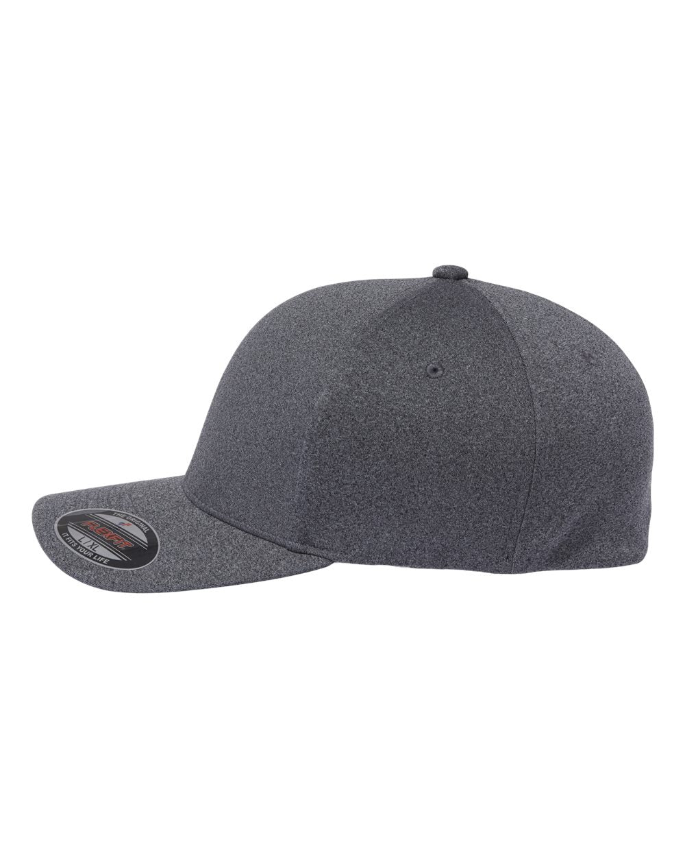 Left View of Melange Dark Grey Unipanel™ Melange Cap - 5577UP