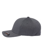 Left View of Melange Dark Grey Unipanel™ Melange Cap - 5577UP
