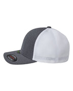Left View of Melange Dark Grey/ White Unipanel™ Trucker Cap - 5511UP