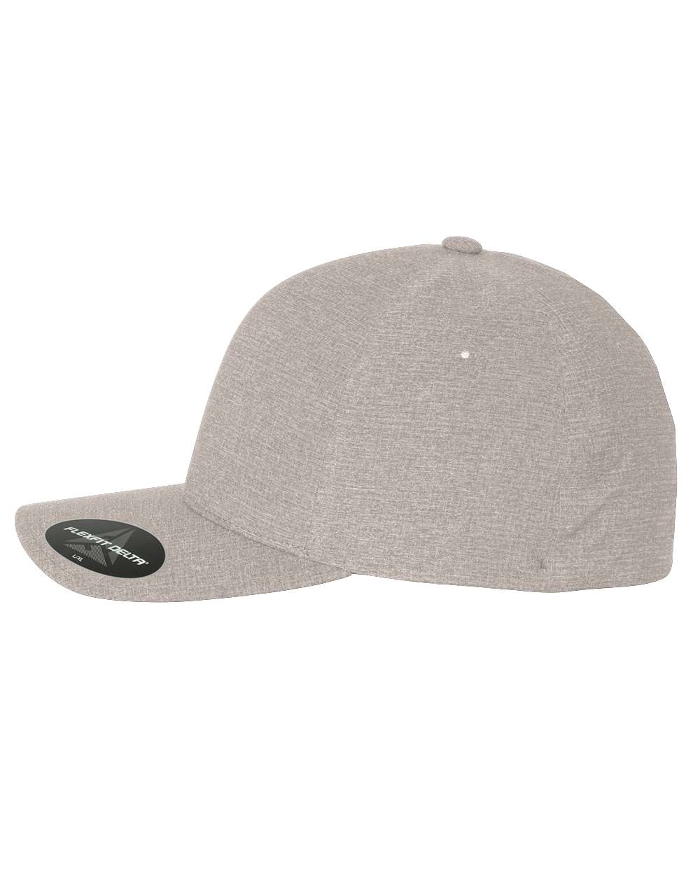 Left View of Melange Silver Delta® Seamless Cap - 180