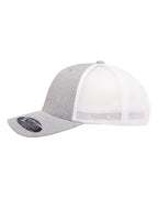 Left View of Melange Silver/ White 110® Mesh-Back Cap - 110M