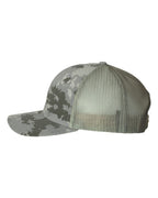 Left View of Military Digital Camo/ Light Green Printed Trucker Cap - 112P