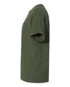 Left View of Moss Garment-Dyed Pocket T-Shirt - GDH150