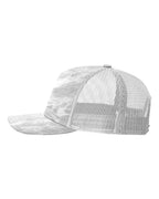 Left View of Mossy Oak Elements Bonefish/ Light Grey Five-Panel Printed Trucker Cap - 112PFP