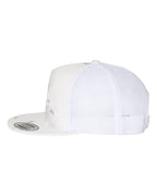 Left View of Multicam Alpine/ White Five-Panel Classic Trucker Cap - 6006