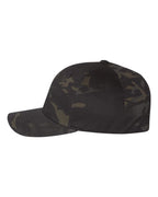 Left View of Multicam Black Cotton Blend Cap - 6277