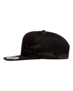 Left View of Multicam Black Premium Flat Bill Snapback Cap - 6089M