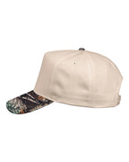 Left View of Natural/ Realtree All Purpose Five-Panel Twill Cap - 8869