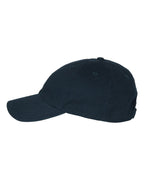 Left View of Navy Bio-Washed Classic Dad Hat - VC300A