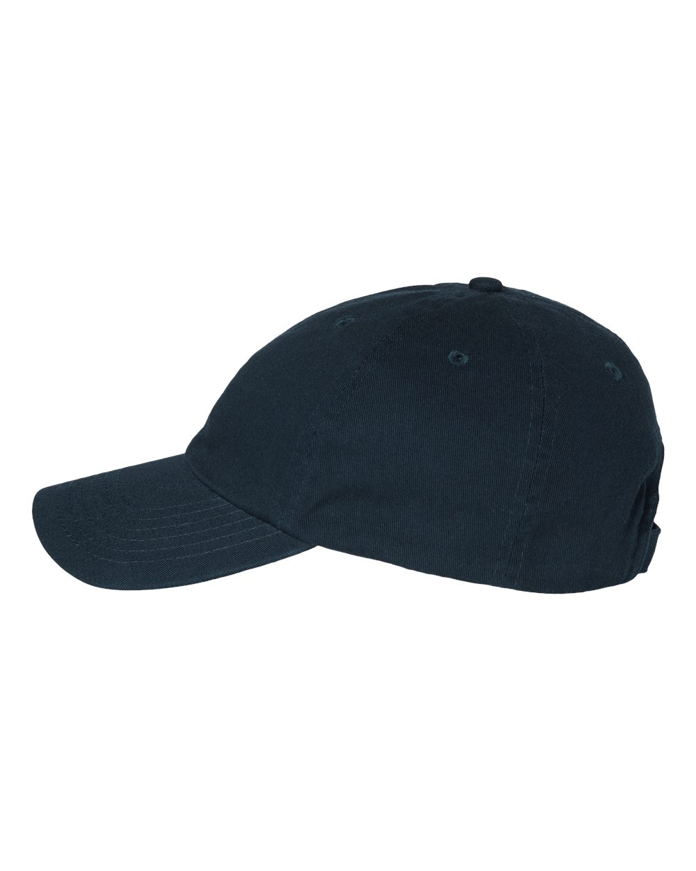 Left View of Navy Bio-Washed Classic Dad Hat - VC300A