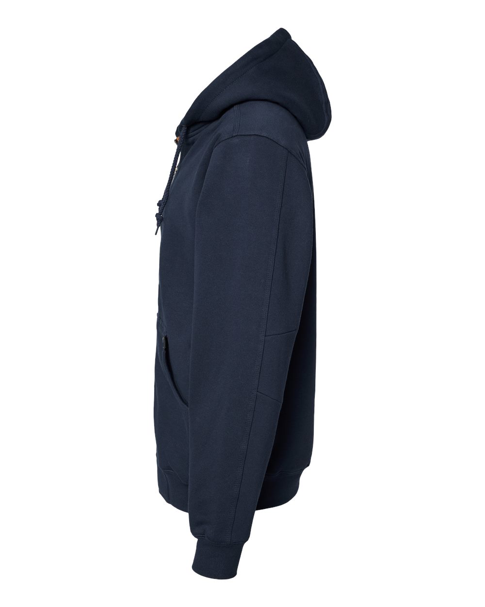 Left View of Navy Crossfire Heavyweight Power Fleece Hooded Jacket with Thermal Lining - 7033
