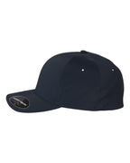 Left View of Navy Delta® Seamless Cap - 180