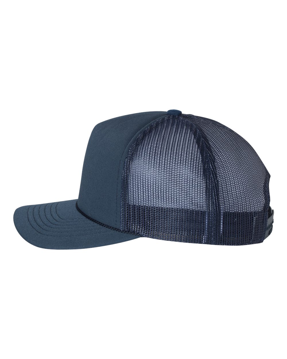 Left View of Navy Foamie Trucker Cap - 113