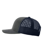 Left View of Navy Fremont Trucker Cap - 112WF