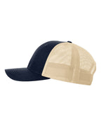 Left View of Navy/ Khaki Low Pro Trucker Cap - 115