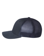Left View of Navy R-Flex Trucker Cap - 110