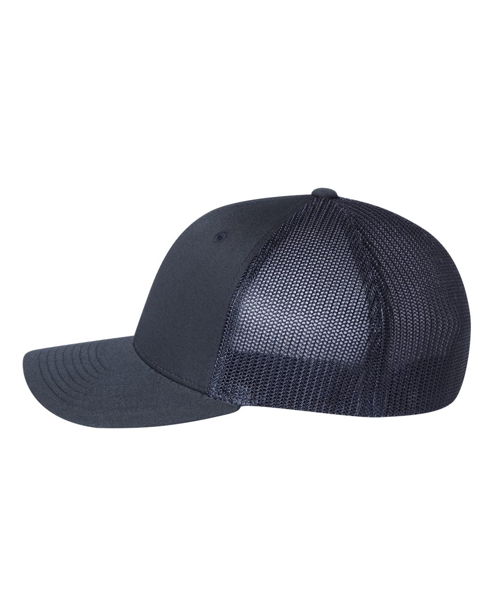 Left View of Navy R-Flex Trucker Cap - 110