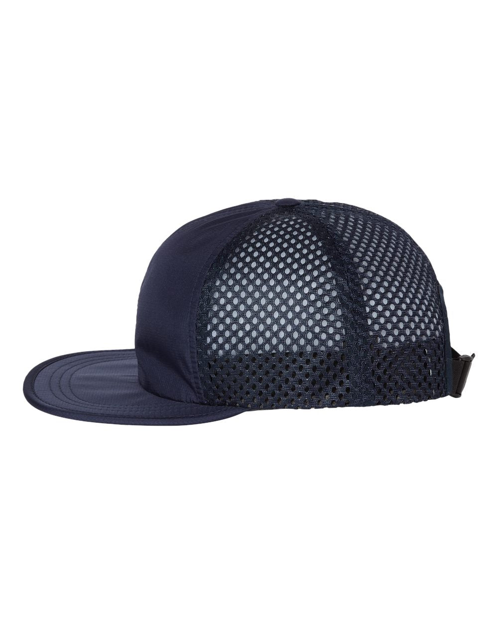 Left View of Navy Rogue Wide Set Mesh Cap - 935