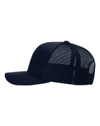 Left View of Navy Snapback Trucker Cap - 112