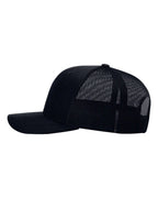 Left View of Navy Sustainable Trucker Cap - 112RE
