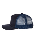 Left View of Navy Troutdale Corduroy Trucker Cap - 930