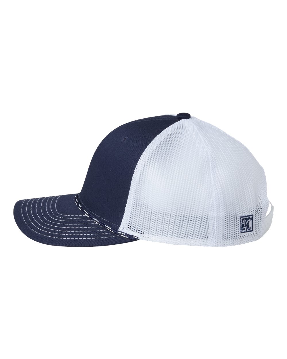 Left View of Navy/ White Everyday Rope Trucker Cap - GB452R