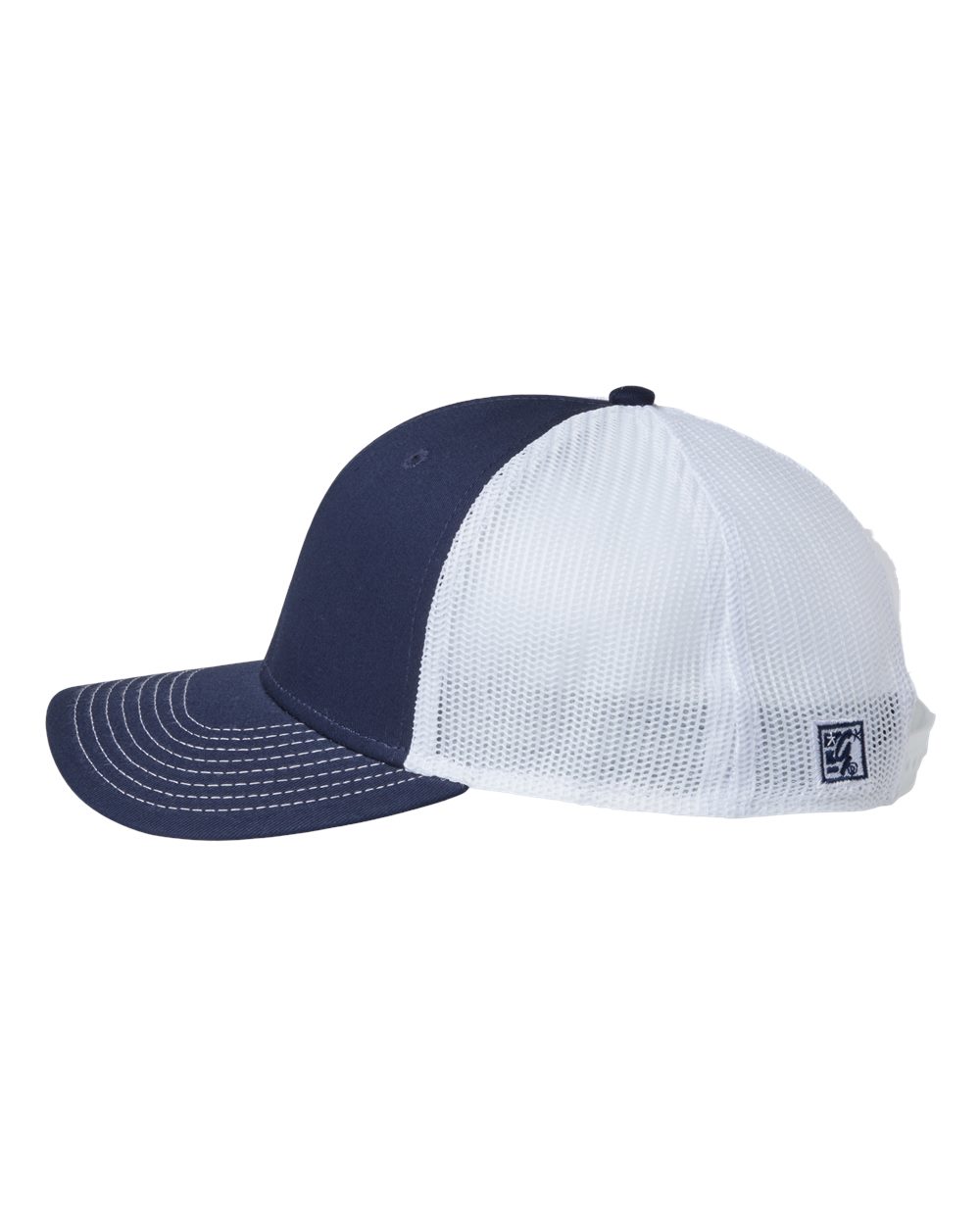 Left View of Navy/ White Everyday Trucker Cap - GB452E