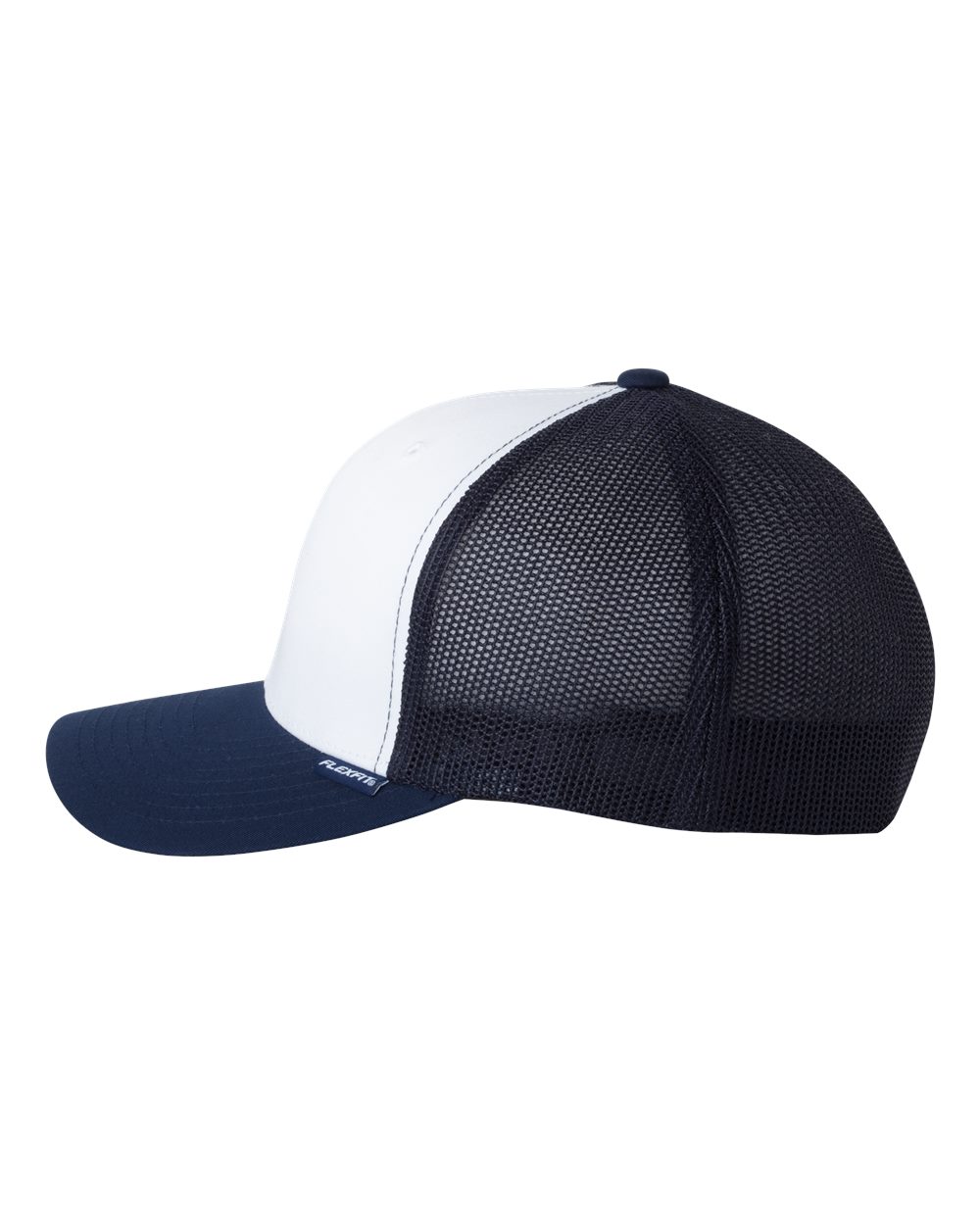 Left View of Navy/ White/ Navy Trucker Cap - 6511
