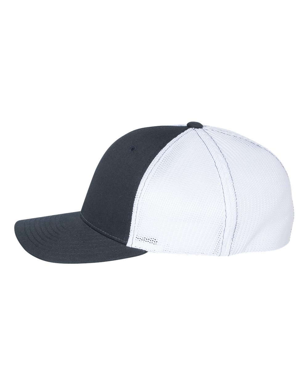 Left View of Navy/ White R-Flex Trucker Cap - 110