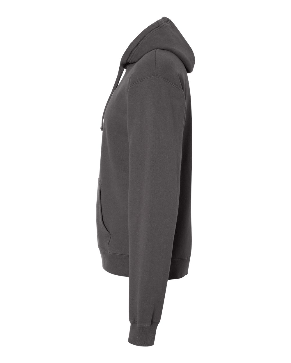 Left View of New Railroad Grey Garment-Dyed Hooded Sweatshirt - GDH450