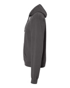 Left View of New Railroad Grey Garment-Dyed Hooded Sweatshirt - GDH450