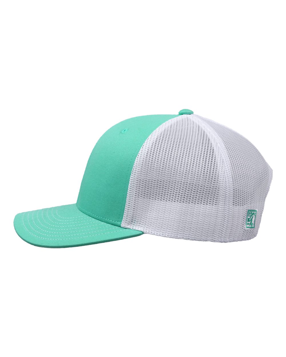 Left View of Oasis Green/ White Everyday Trucker Cap - GB452E