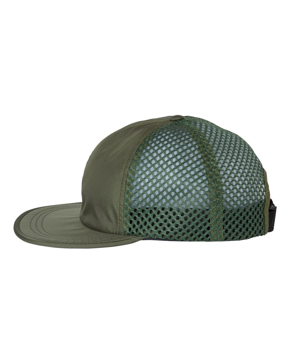 Left View of Olive Rogue Wide Set Mesh Cap - 935