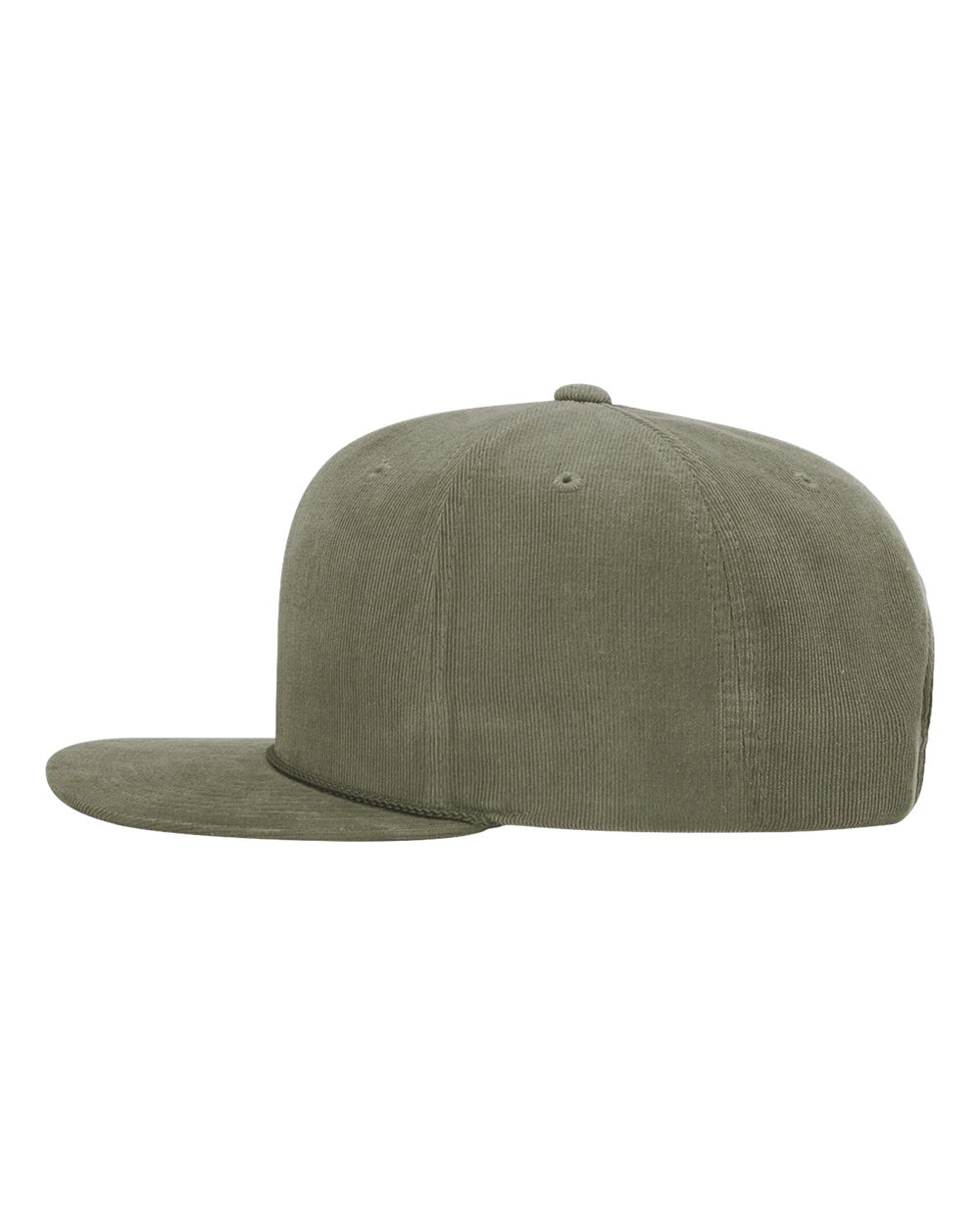 Left View of Olive Timberline Corduroy Cap - 253