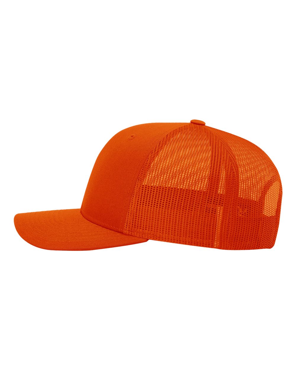 Left View of Orange Snapback Trucker Cap - 112