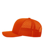Left View of Orange Snapback Trucker Cap - 112